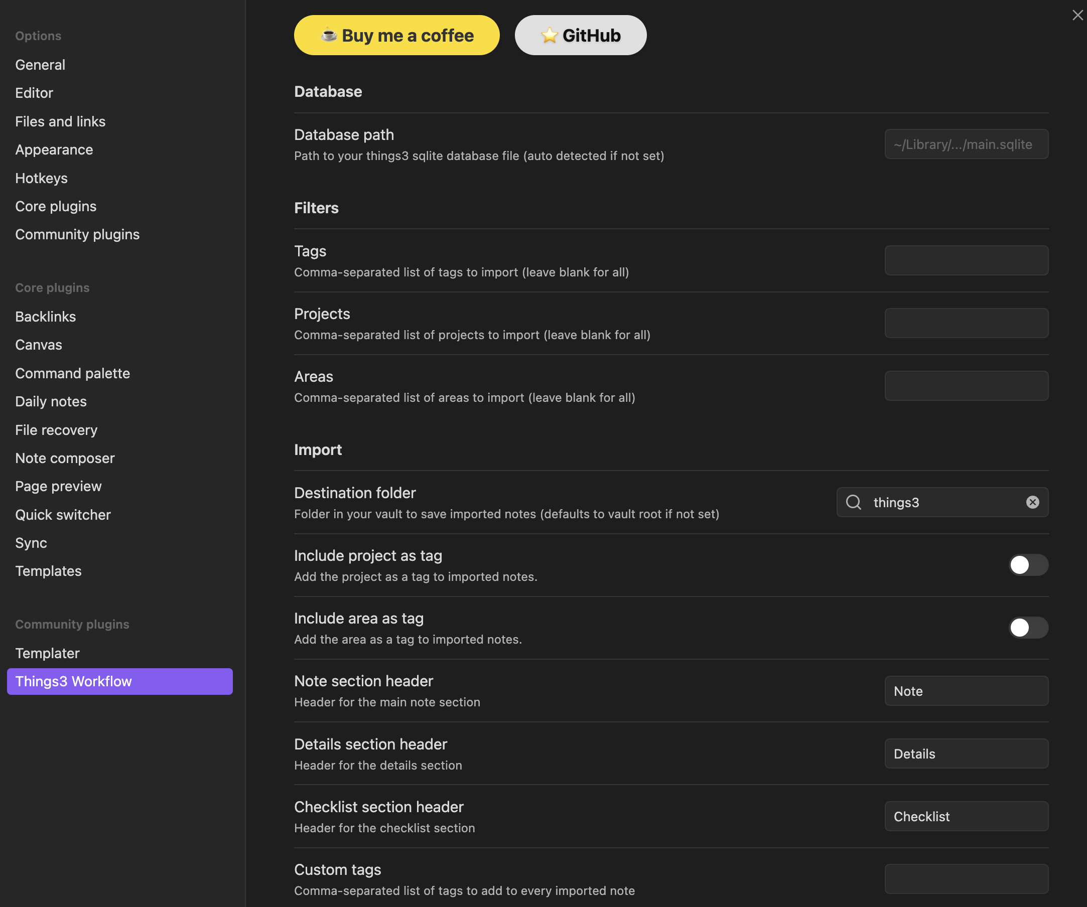 Configuration Settings